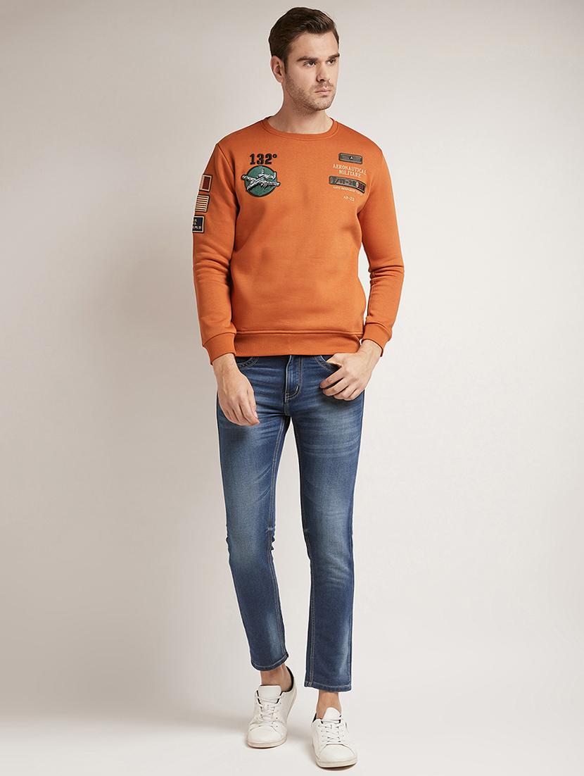 orange chest print sweatshirt - 17520086 - Zoom Image - 4