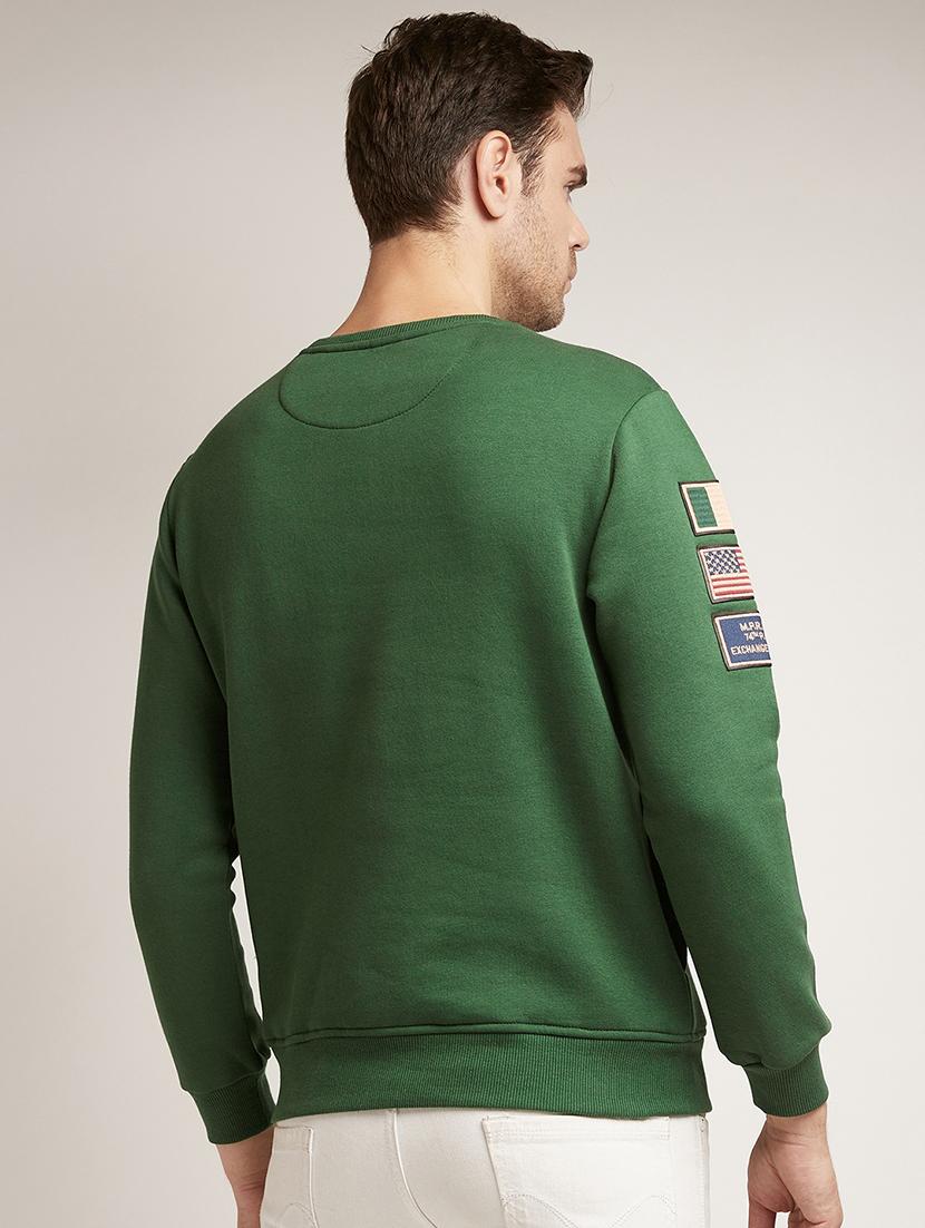 olive green chest print sweatshirt - 17520087 - Zoom Image - 3