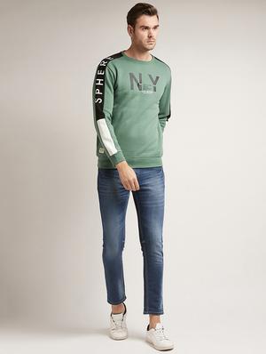 green chest print sweatshirt - 17520089 - Standard Image - 4