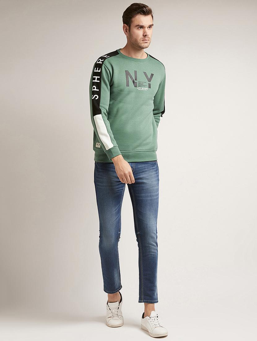 green chest print sweatshirt - 17520089 - Zoom Image - 4
