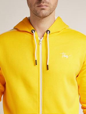 yellow solid taped sweatshirt - 17520091 - Standard Image - 5