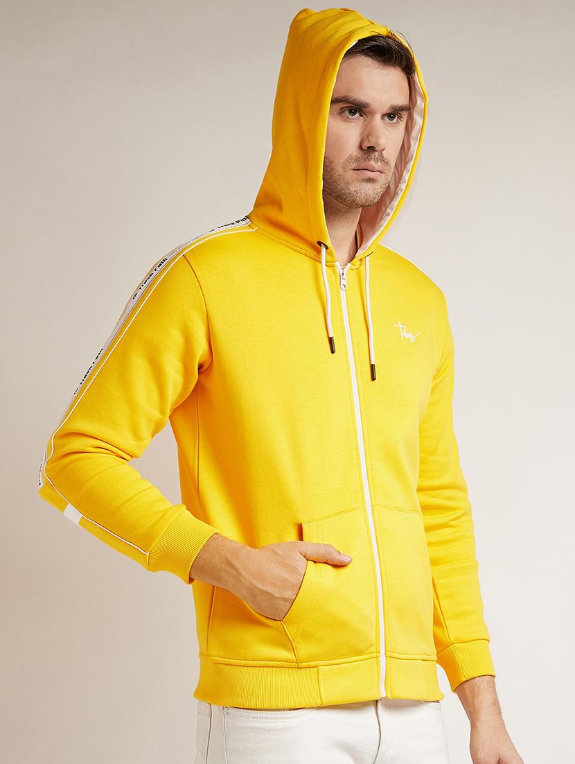 yellow solid taped sweatshirt - 17520091 - Zoom Image - 2