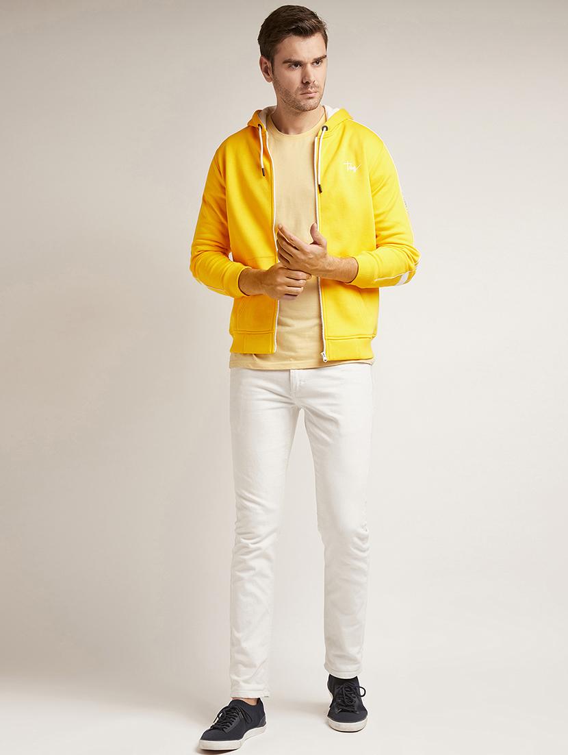 yellow solid taped sweatshirt - 17520091 - Zoom Image - 4