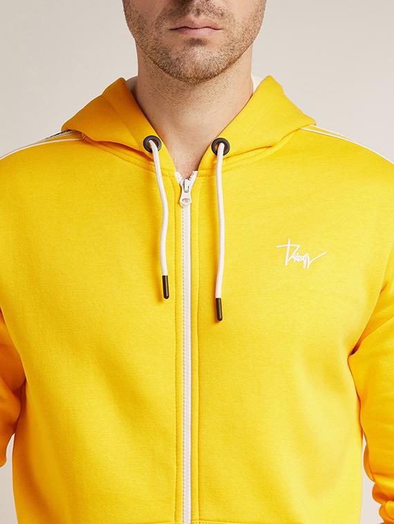 yellow solid taped sweatshirt - 17520091 - Zoom Image - 5