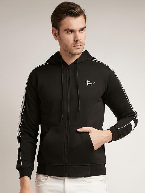 black solid taped sweatshirt - 17520092 - Standard Image - 1