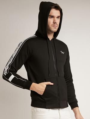 black solid taped sweatshirt - 17520092 - Standard Image - 2
