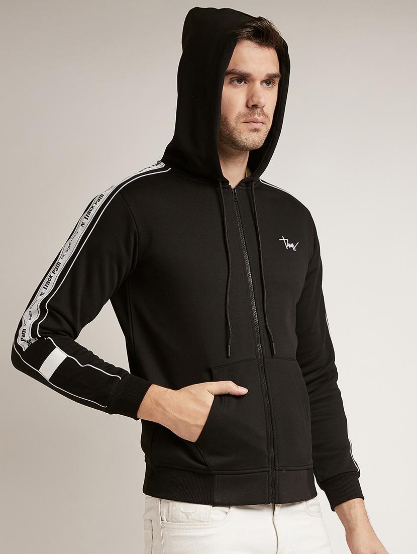 black solid taped sweatshirt - 17520092 - Zoom Image - 2