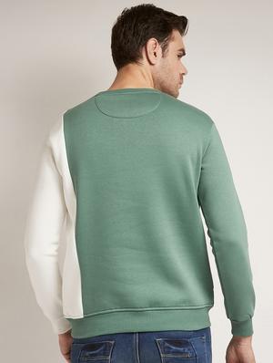 green color block cut & sew sweatshirt - 17520094 - Standard Image - 3