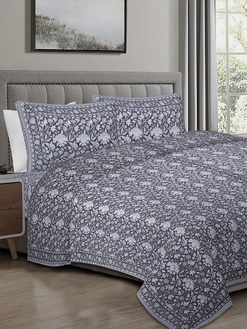 texstylers cotton 220 tc jaipuri rajasthani 108x108 inch super king bedsheet with 2 pillow covers - 17520236 - Very Small Image - 1
