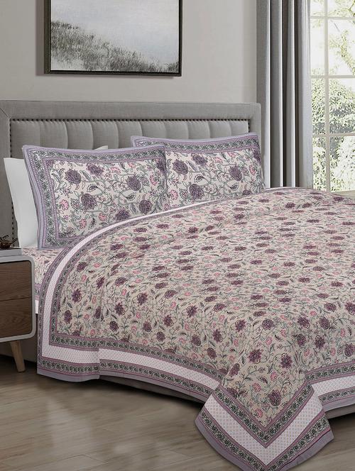 texstylers cotton 240 tc jaipuri rajasthani 108x108 inch super king bedsheet with 2 pillow covers - 17520266 - Very Small Image - 1