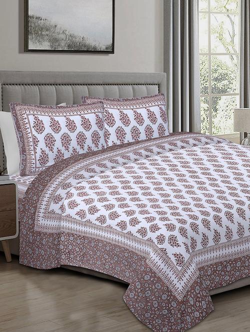 texstylers cotton 220 tc jaipuri rajasthani 108x108 inch super king bedsheet with 2 pillow covers - 17520312 - Very Small Image - 1