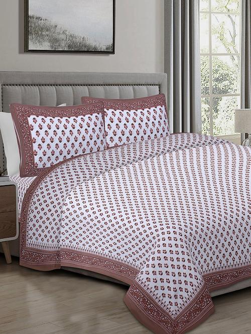 texstylers cotton 220 tc jaipuri rajasthani 108x108 inch super king bedsheet with 2 pillow covers - 17520316 - Very Small Image - 1