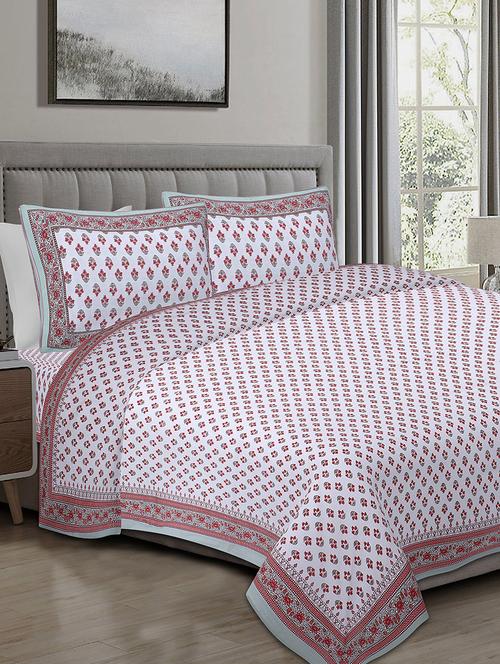 texstylers cotton 220 tc jaipuri rajasthani 108x108 inch super king bedsheet with 2 pillow covers - 17520318 - Very Small Image - 1
