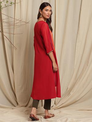 stripes a-line kurta - 17520422 - Standard Image - 3