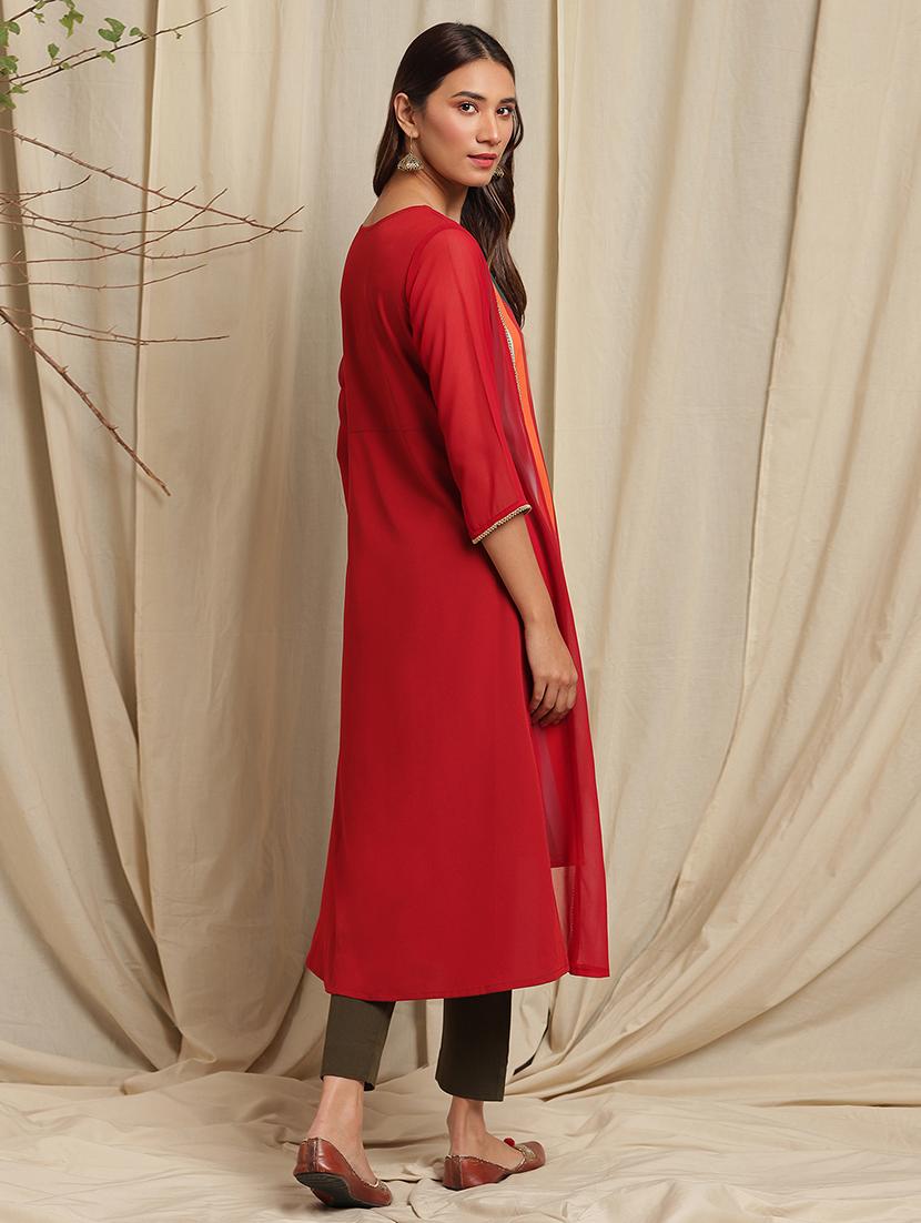 stripes a-line kurta - 17520422 - Zoom Image - 3