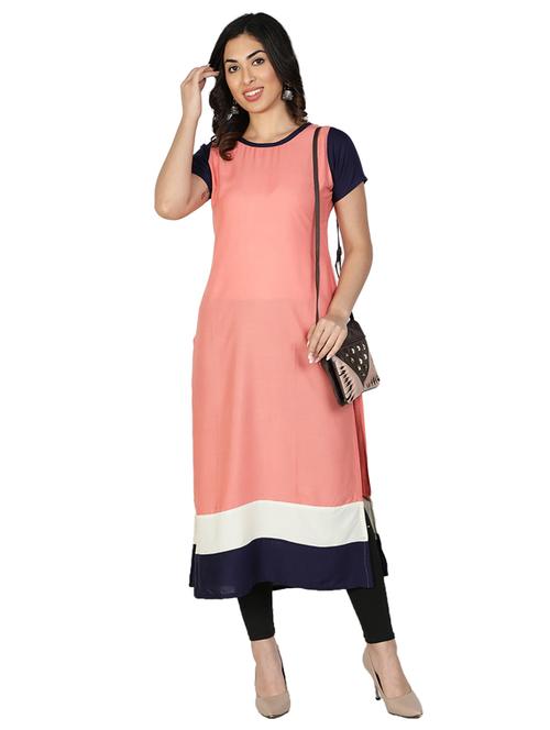 solid straight kurta - 17520434 - Standard Image - 1