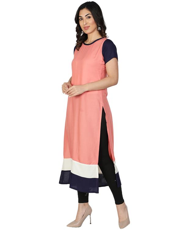 solid straight kurta - 17520434 - Zoom Image - 2