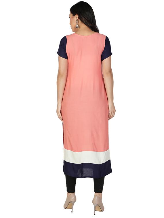 solid straight kurta - 17520434 - Zoom Image - 3