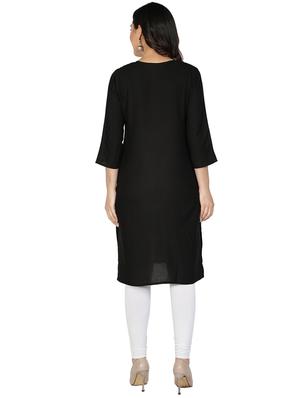 solid straight kurta - 17520437 - Standard Image - 3