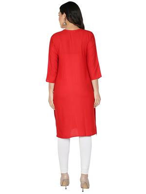 solid straight kurta - 17520440 - Standard Image - 3