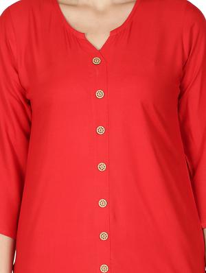 solid straight kurta - 17520440 - Standard Image - 4