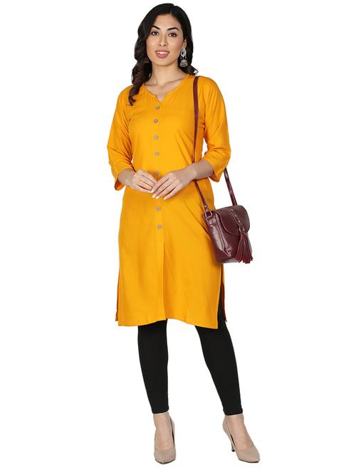 solid straight kurta - 17520441 - Standard Image - 1