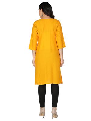 solid straight kurta - 17520441 - Standard Image - 3