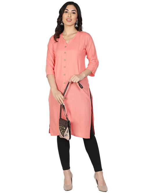 solid straight kurta - 17520443 - Very Small Image - 1