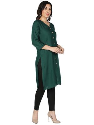 solid straight kurta - 17520444 - Standard Image - 2