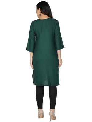 solid straight kurta - 17520444 - Standard Image - 3