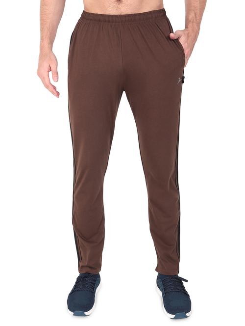 brown side striped full length track pant - 17520478 - Standard Image - 1