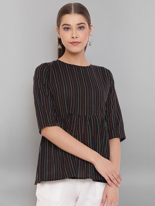 tie back running stitch top - 17520532 - Standard Image - 1