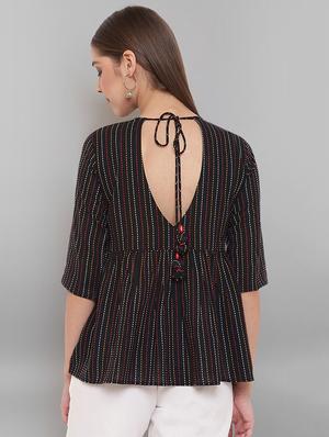 tie back running stitch top - 17520532 - Standard Image - 2