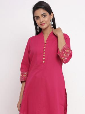 solid kurta pant set - 17520585 - Standard Image - 4