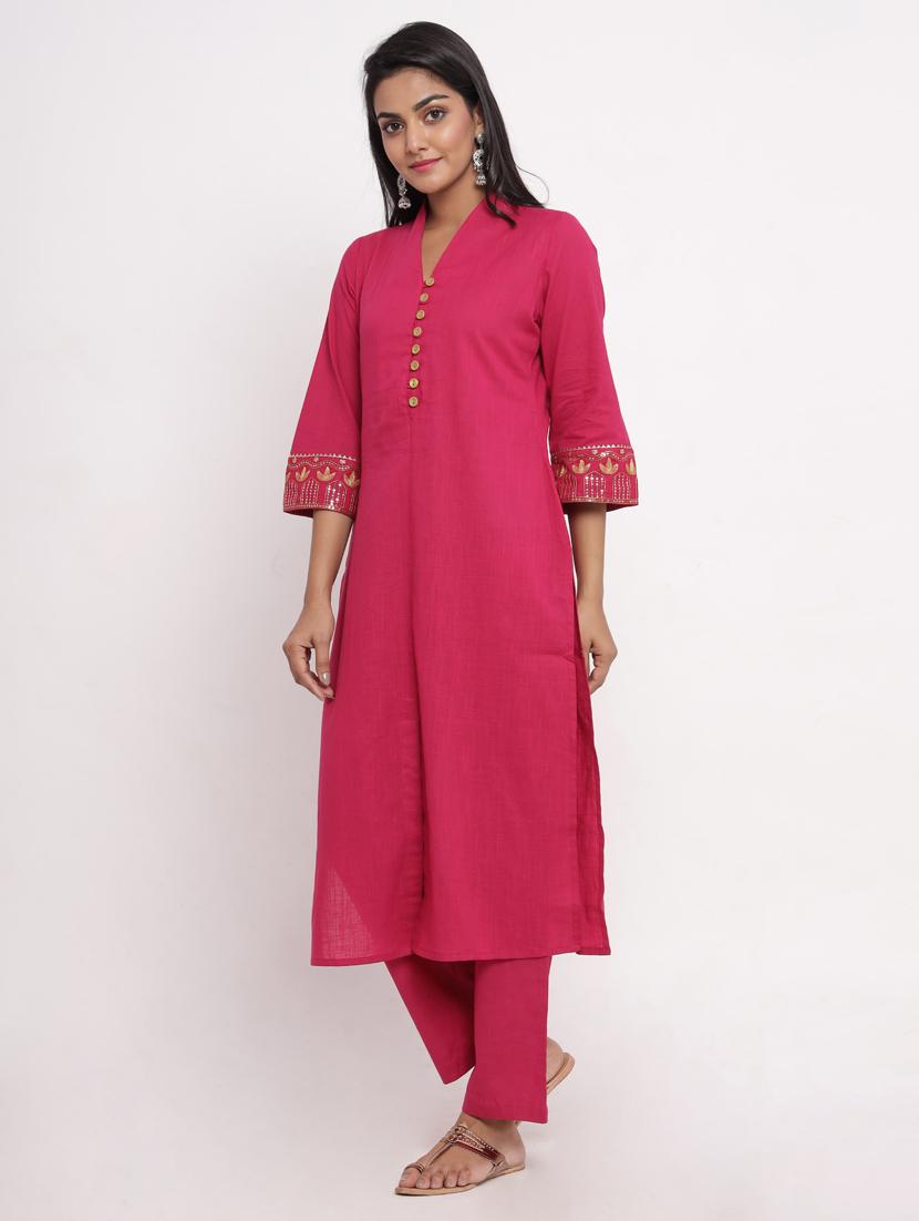 solid kurta pant set - 17520585 - Zoom Image - 2