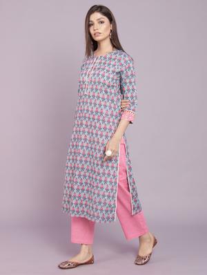 floral kurta pant set - 17520601 - Standard Image - 2