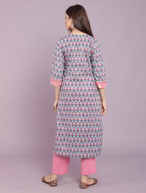 floral kurta pant set - 17520601 - Standard Image - 4