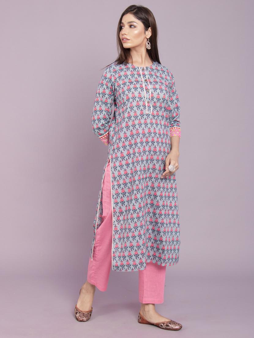 floral kurta pant set - 17520601 - Zoom Image - 3