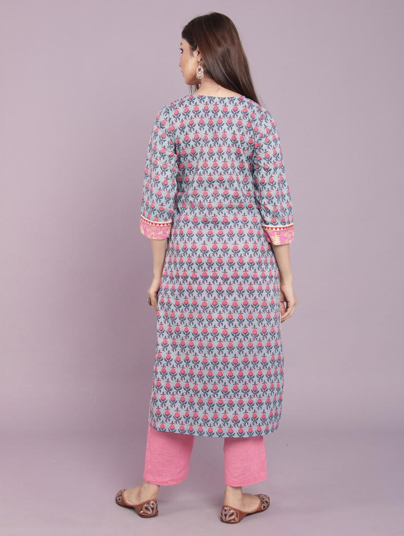 floral kurta pant set - 17520601 - Zoom Image - 4
