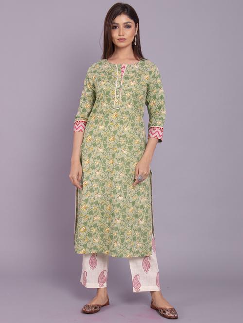 floral kurta pant set - 17520602 - Standard Image - 1