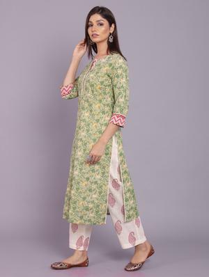 floral kurta pant set - 17520602 - Standard Image - 2