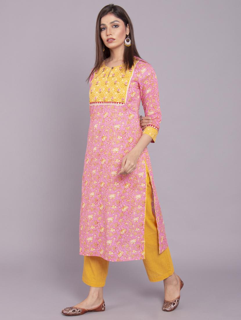 floral kurta pant set - 17520603 - Zoom Image - 2