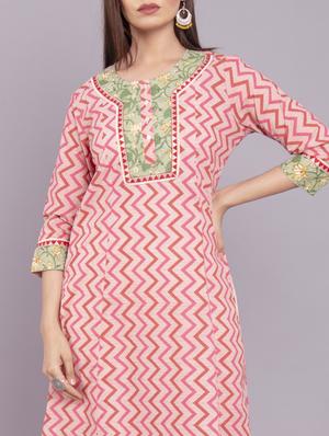 chevron kurta pant set - 17520604 - Standard Image - 5