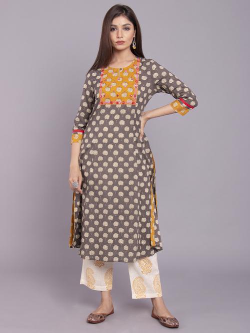 printed kurta pant set - 17520609 - Standard Image - 1