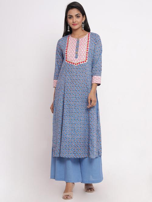 paisley kurta palazzo set - 17520611 - Standard Image - 1