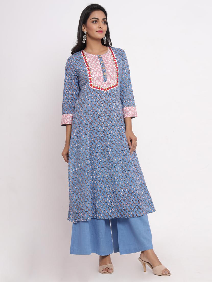 paisley kurta palazzo set - 17520611 - Zoom Image - 2
