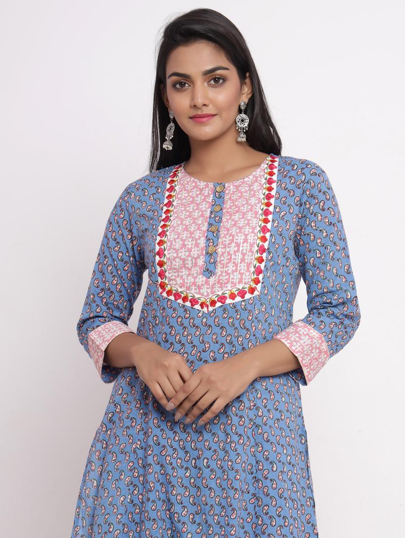 paisley kurta palazzo set - 17520611 - Zoom Image - 5