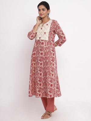 paisley kurta pant set - 17520612 - Standard Image - 2
