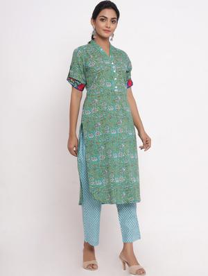 floral kurta pant set - 17520613 - Standard Image - 2