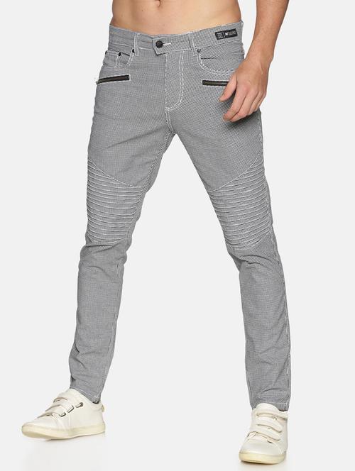 grey checkered flat front trouser - 17520621 - Standard Image - 1